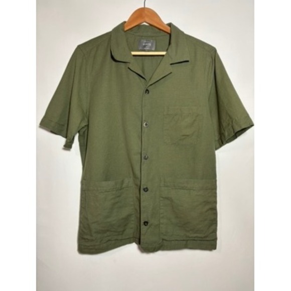 Private White VC Men's 3 Pocket Cruiser Shirt Olive Green Size 3 Made in England
